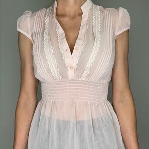 Sheer baby pink top